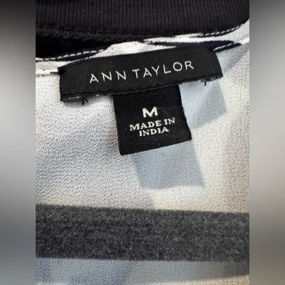 Ann Taylor Navy & White Floral Fit and Flare Dress Fully Lined Sleeveless - Picture 14 of 14